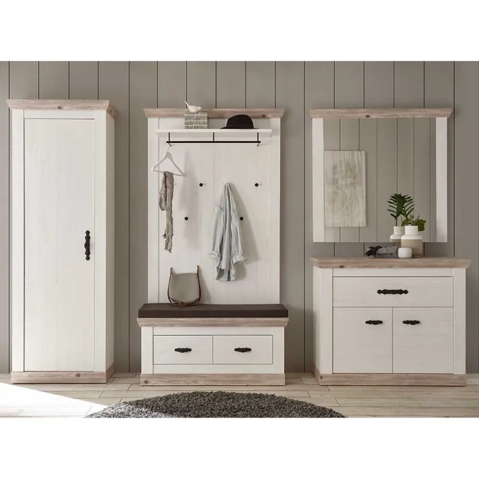 Wohnen Landhaus Dielenmöbel Kombination - Nedita I (fünfteilig)