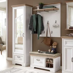 Wohnen Landhaus Dielenmöbel Set zweifarbig - Nurelcas (dreiteilig)