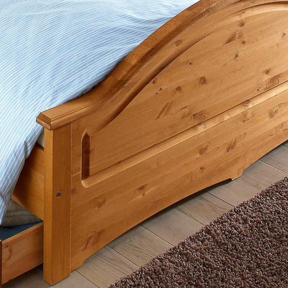 Wohnen Landhaus Doppelbett Set in Kiefer - Vocoja (dreiteilig)