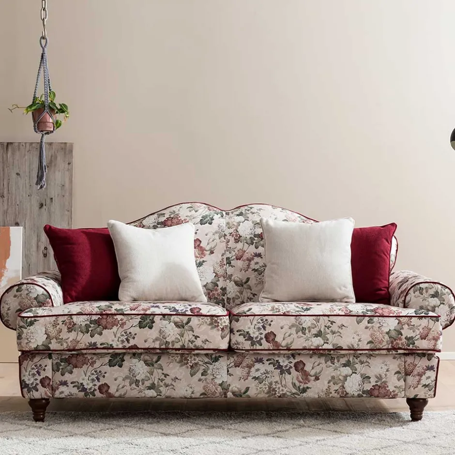 Landhaus Dreisitzer Sofa mit Blumen - Baonga^Wohnen Hot