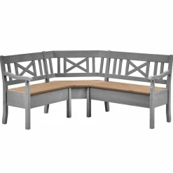 Landhaus Eckbank Jytte in Grau mit Braun^Wohnen Best