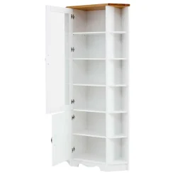 Wohnen Landhaus Eckvitrine aus Kiefer zweifarbig - Ribeiro