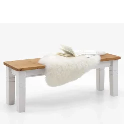 Wohnen Landhaus Essgruppe Sibiuta in Weiß Kiefer massiv (vierteilig)