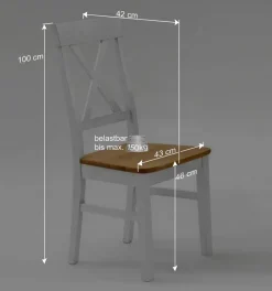 Wohnen Landhaus Essgruppe Sibiuta in Weiß Kiefer massiv (vierteilig)