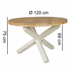 Wohnen Landhaus Esstisch Drolivio mit Tischplatte rund