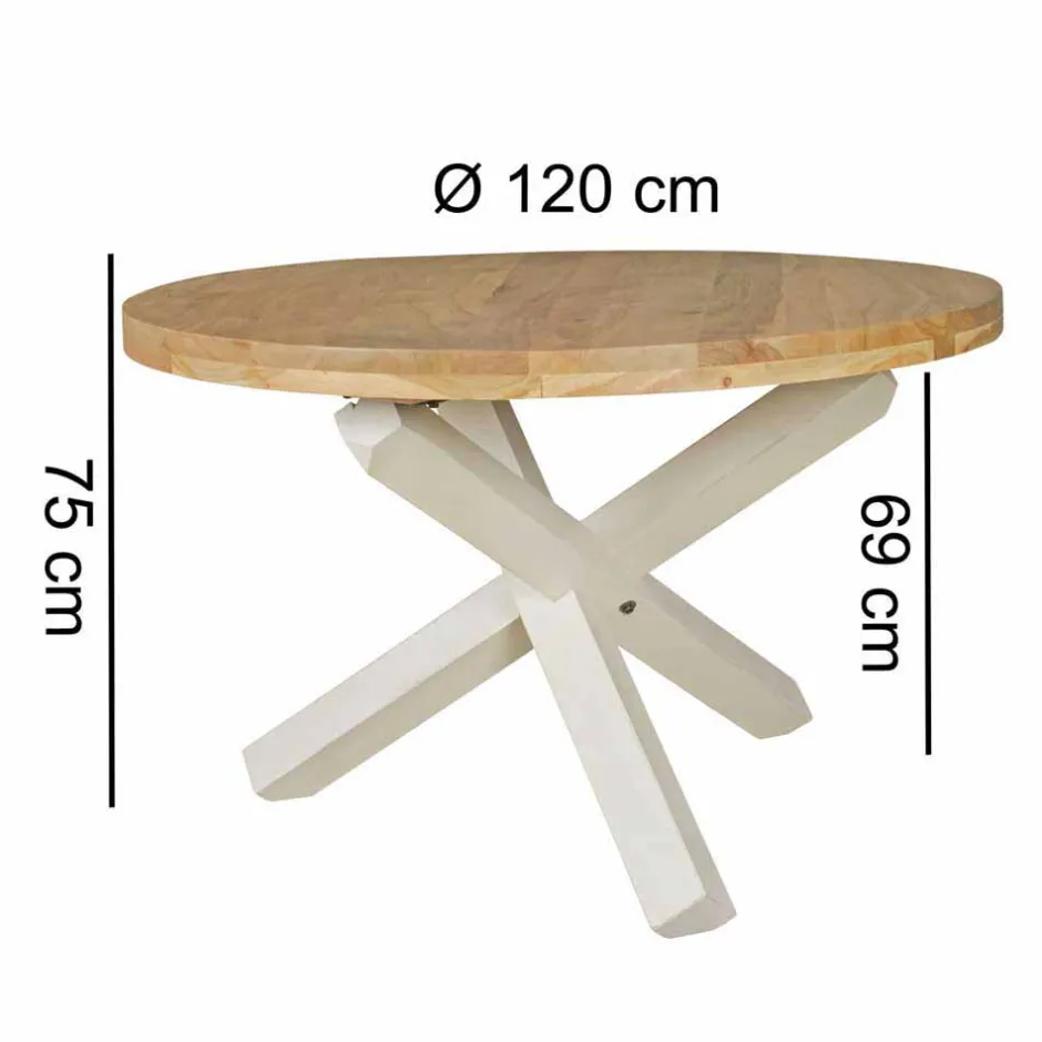 Wohnen Landhaus Esstisch Drolivio mit Tischplatte rund