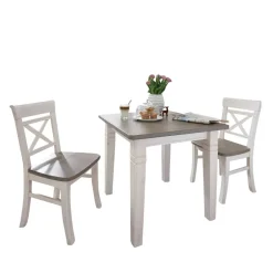 Wohnen Landhaus Esszimmermöbel Yoan in Weiß-Grau (dreiteilig)