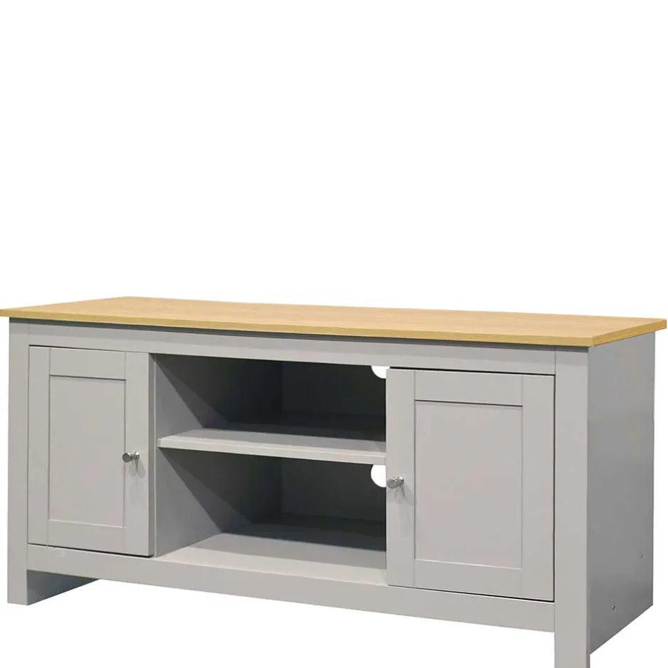 Landhaus Fernseher Unterschrank in Grau & Eiche - Poliesti^Wohnen Online