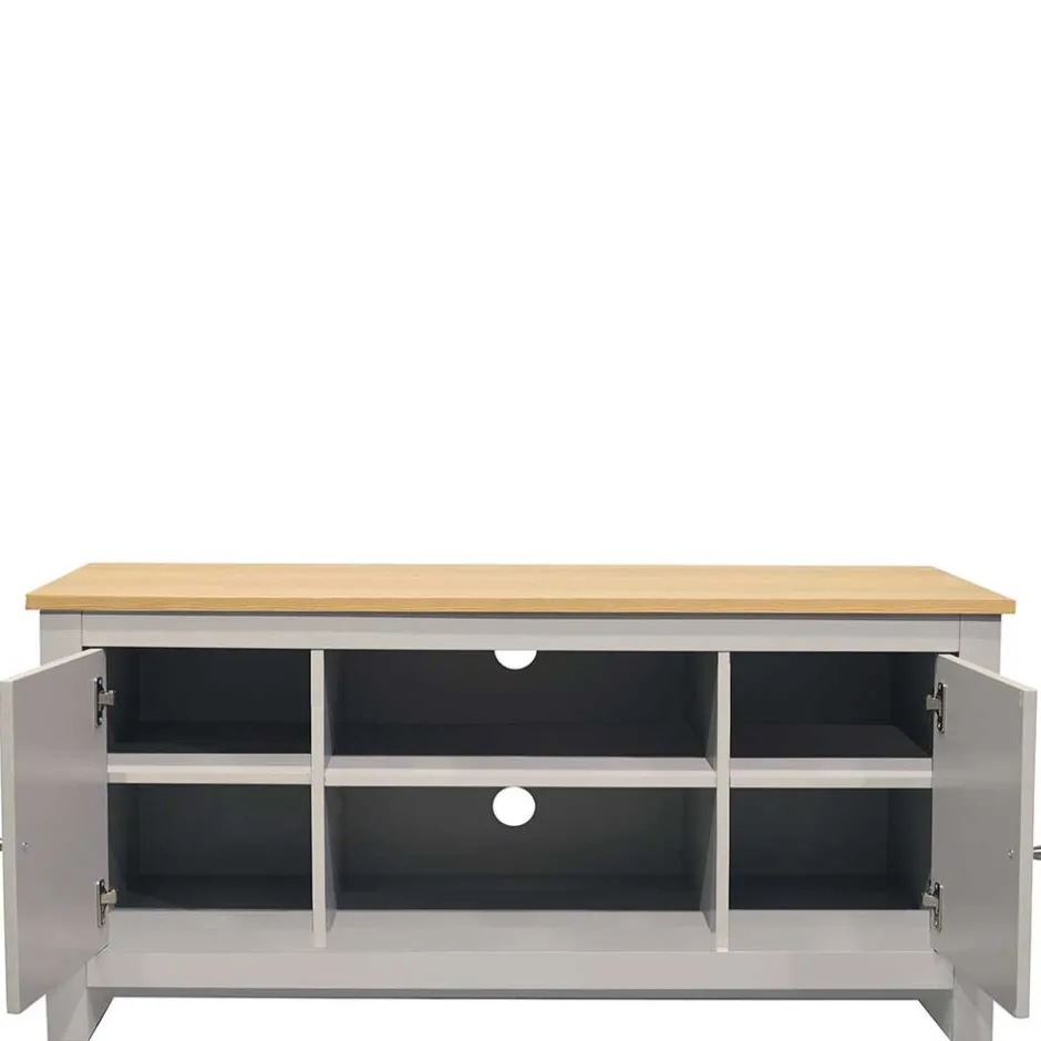 Landhaus Fernseher Unterschrank in Grau & Eiche - Poliesti^Wohnen Online