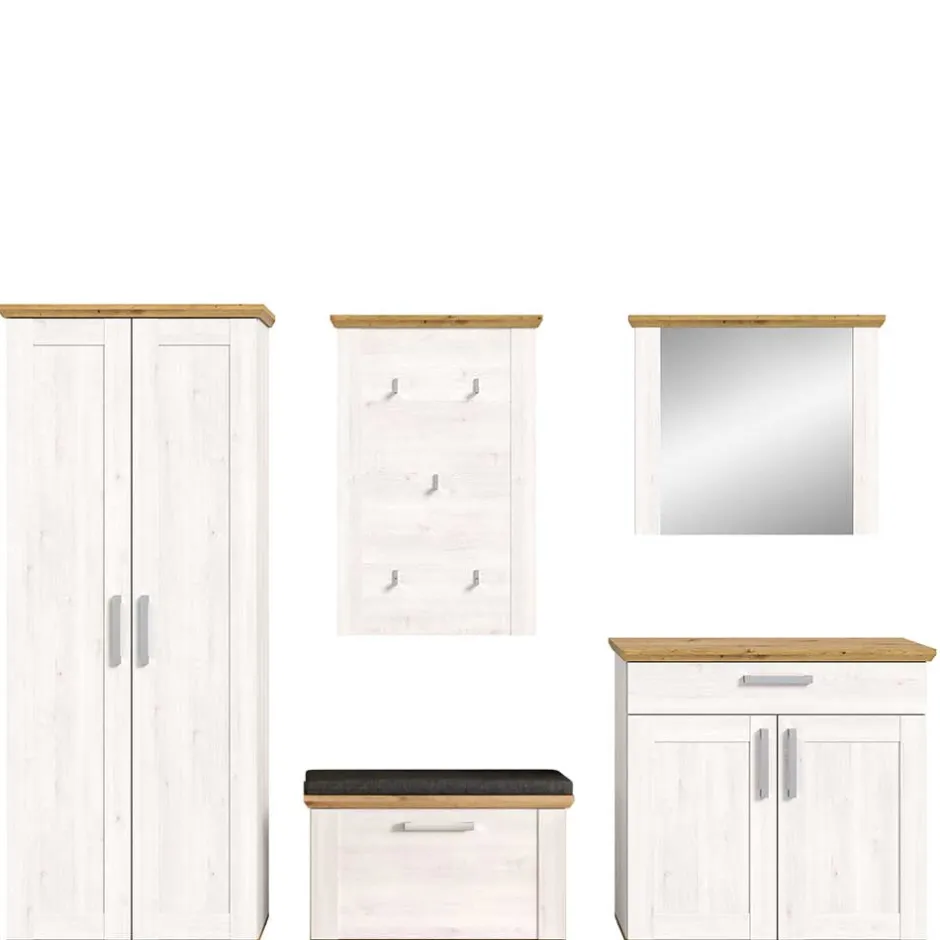 Wohnen Landhaus Flur Möbelset komplett - Tocella (fünfteilig)