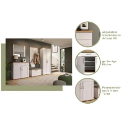 Wohnen Landhaus Flur Möbelset komplett - Tocella (fünfteilig)