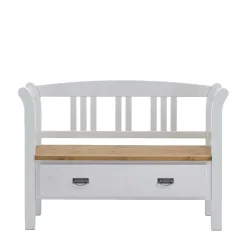 Wohnen Landhaus Flurbank Lugon in Weiß Kieferfarben