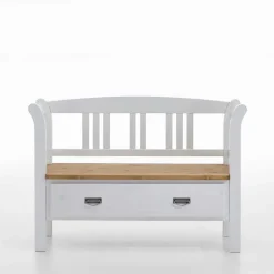 Wohnen Landhaus Flurbank Lugon in Weiß Kieferfarben