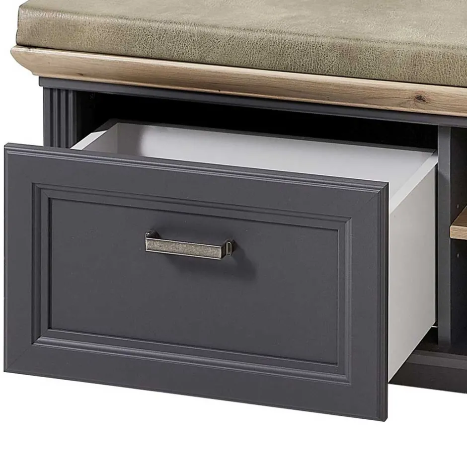 Wohnen Landhaus Flurbank mit Kissen 93x49x41 cm - Thumbs