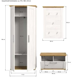Landhaus Flureinrichtung Set - Tocella (dreiteilig)^Wohnen Best