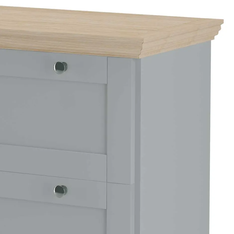 Landhaus Flurkommode in Grau mit Eiche - Rino^Wohnen Hot