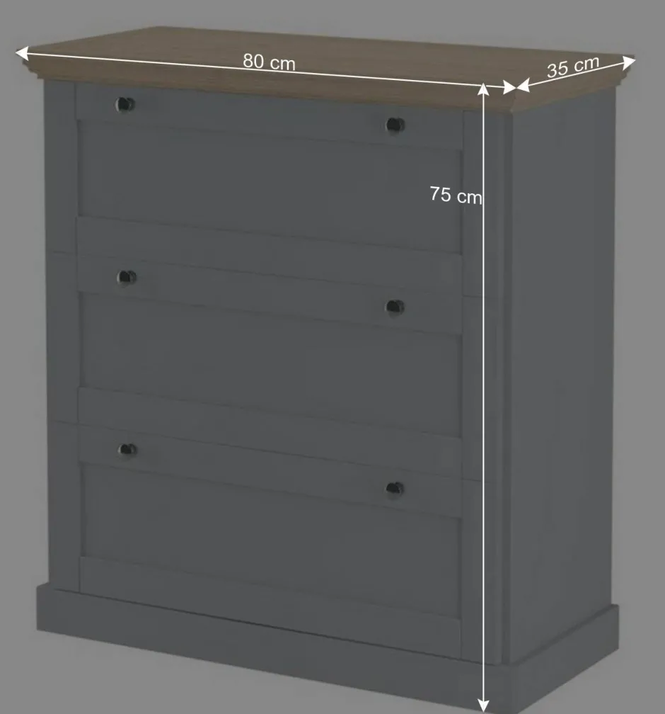 Landhaus Flurkommode in Grau mit Eiche - Rino^Wohnen Hot