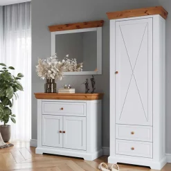 Landhaus Flurmöbel Set aus Kiefer - Saluts (dreiteilig)^Wohnen New