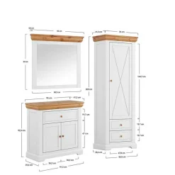 Landhaus Flurmöbel Set aus Kiefer - Saluts (dreiteilig)^Wohnen New