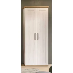 Wohnen Landhaus Flurschrank in Holzoptik Lärche Weiß - Tocella