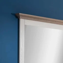 Wohnen Landhaus Flurspiegel Izarella in Weiß und Taupe