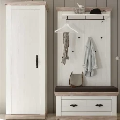 Landhaus Garderoben Möbel zweifarbig - Nedita (dreiteilig)^Wohnen