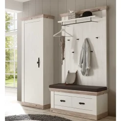 Landhaus Garderoben Möbel zweifarbig - Nedita (dreiteilig)^Wohnen