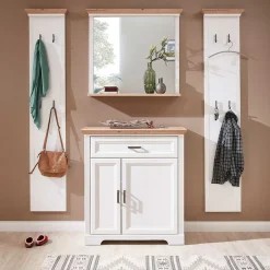 Wohnen Landhaus Garderoben Set mit 2 Paneelen - Nurelcas I (vierteilig)