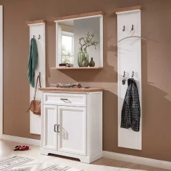 Wohnen Landhaus Garderoben Set mit 2 Paneelen - Nurelcas I (vierteilig)