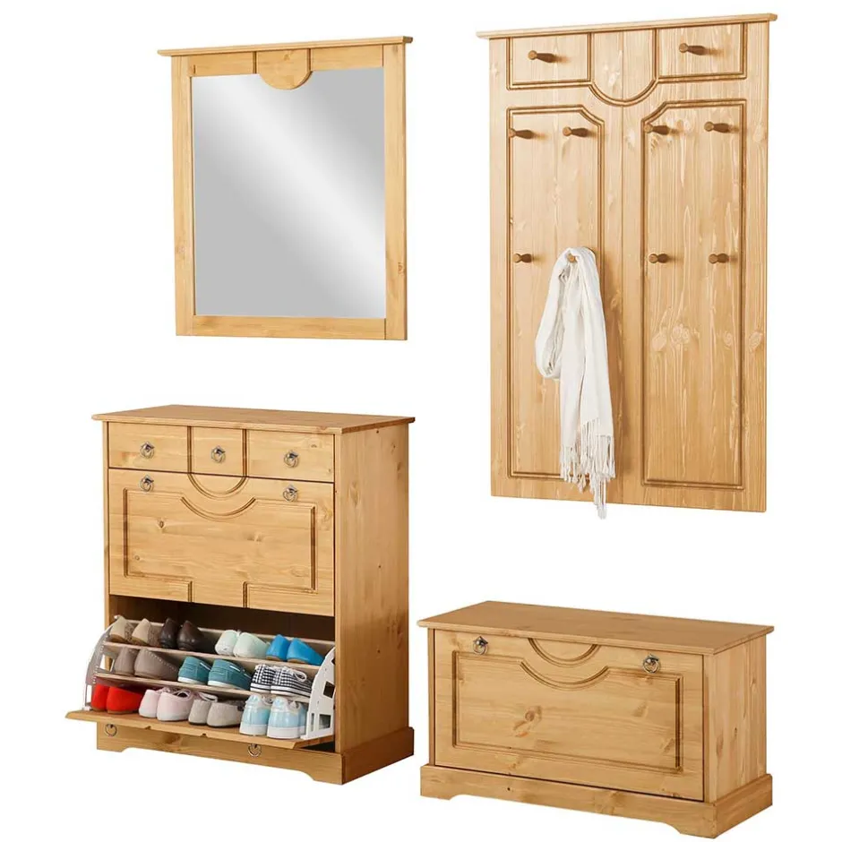 Landhaus Garderobenmöbel Kombination - Edranov (vierteilig)^Wohnen Clearance