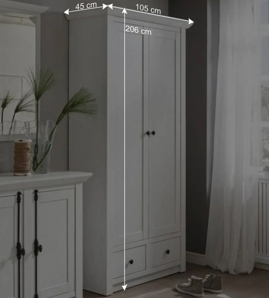 Landhaus Garderoben-Schrank in Weiß - Chelles^Wohnen Sale