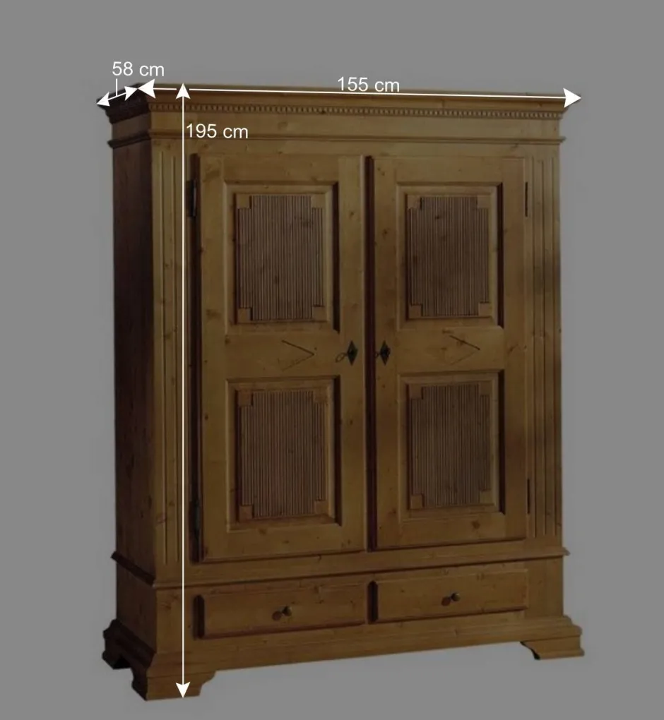 Landhaus Garderobenschrank Prenzla aus Fichte massiv^Wohnen Discount