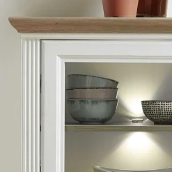 Landhaus Highboard beleuchtet - Sinolita^Wohnen Discount