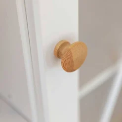 Landhaus Highboard in Weiß & Kiefer Natur - Saluts^Wohnen Discount