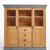 Landhaus Highboard mit Glas aus Kiefer - Eshelas^Wohnen New