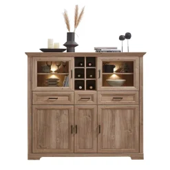 Wohnen Landhaus Highboard mit LED Beleuchtung - Barack
