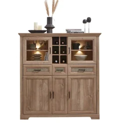 Wohnen Landhaus Highboard mit LED Beleuchtung - Barack