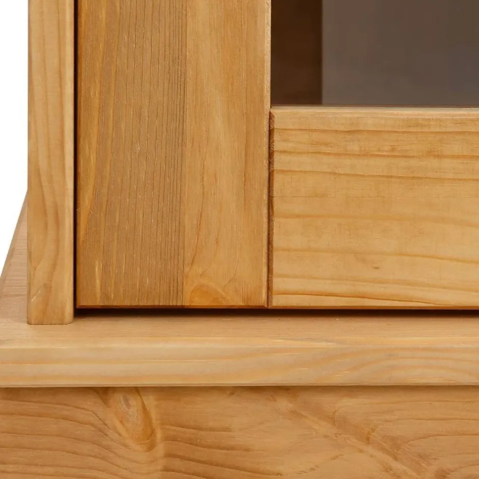 Wohnen Landhaus Highboard Vitrine aus Kiefer - Goro