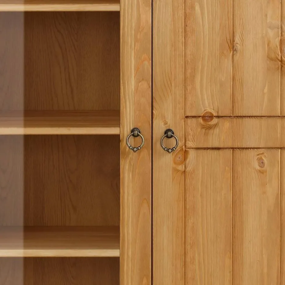 Wohnen Landhaus Highboard Vitrine aus Kiefer - Goro