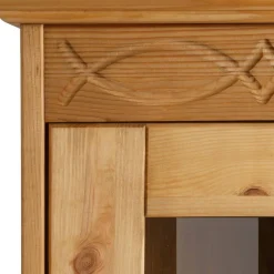 Wohnen Landhaus Highboard Vitrine aus Kiefer - Goro