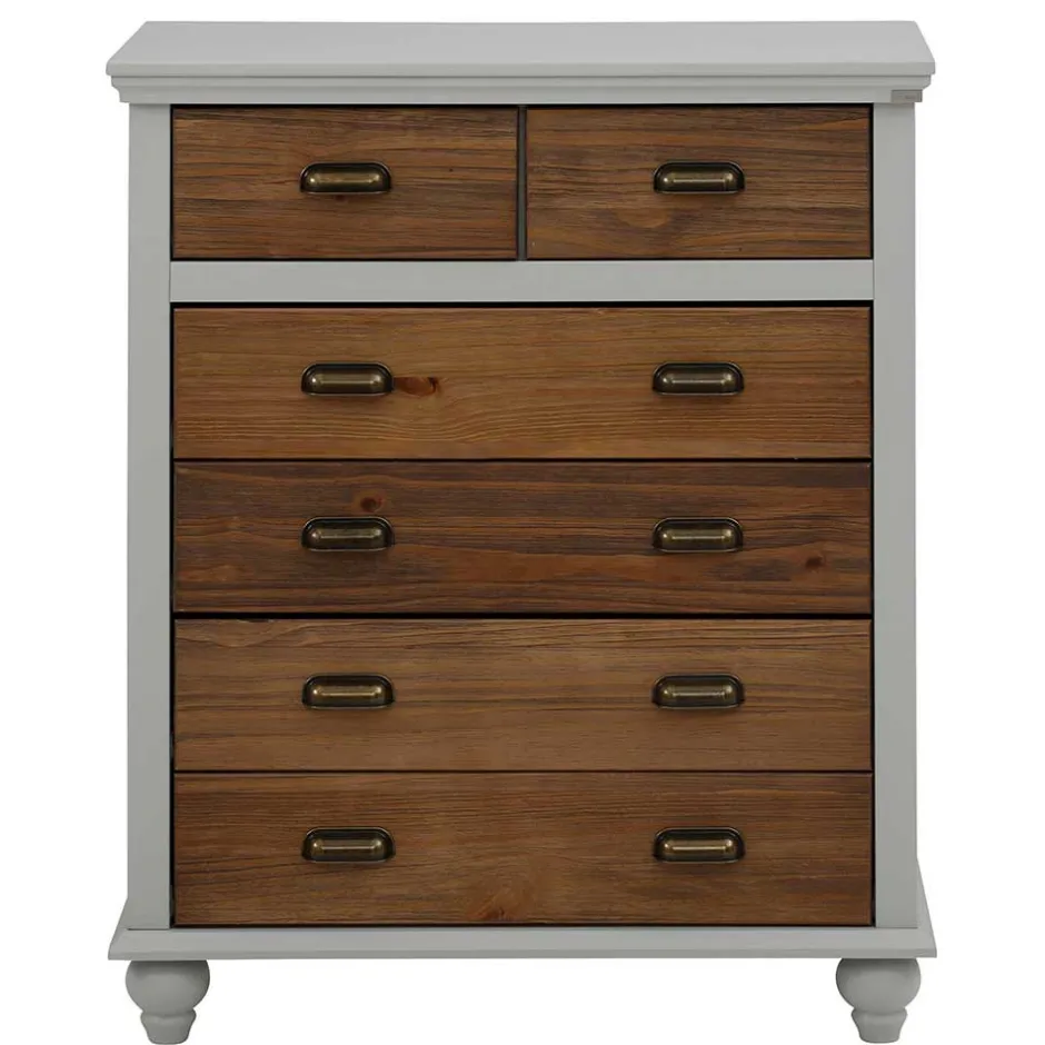 Landhaus Hochkommode mit sechs Schubladen - Veproma^Wohnen New