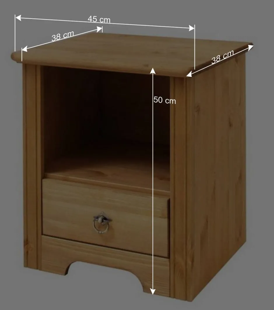Wohnen Landhaus Holzbett & Nachttische - Imressa (dreiteilig)