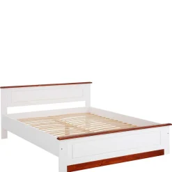 Wohnen Landhaus Holzbett in Weiß & Kirschbaum - Vendirai