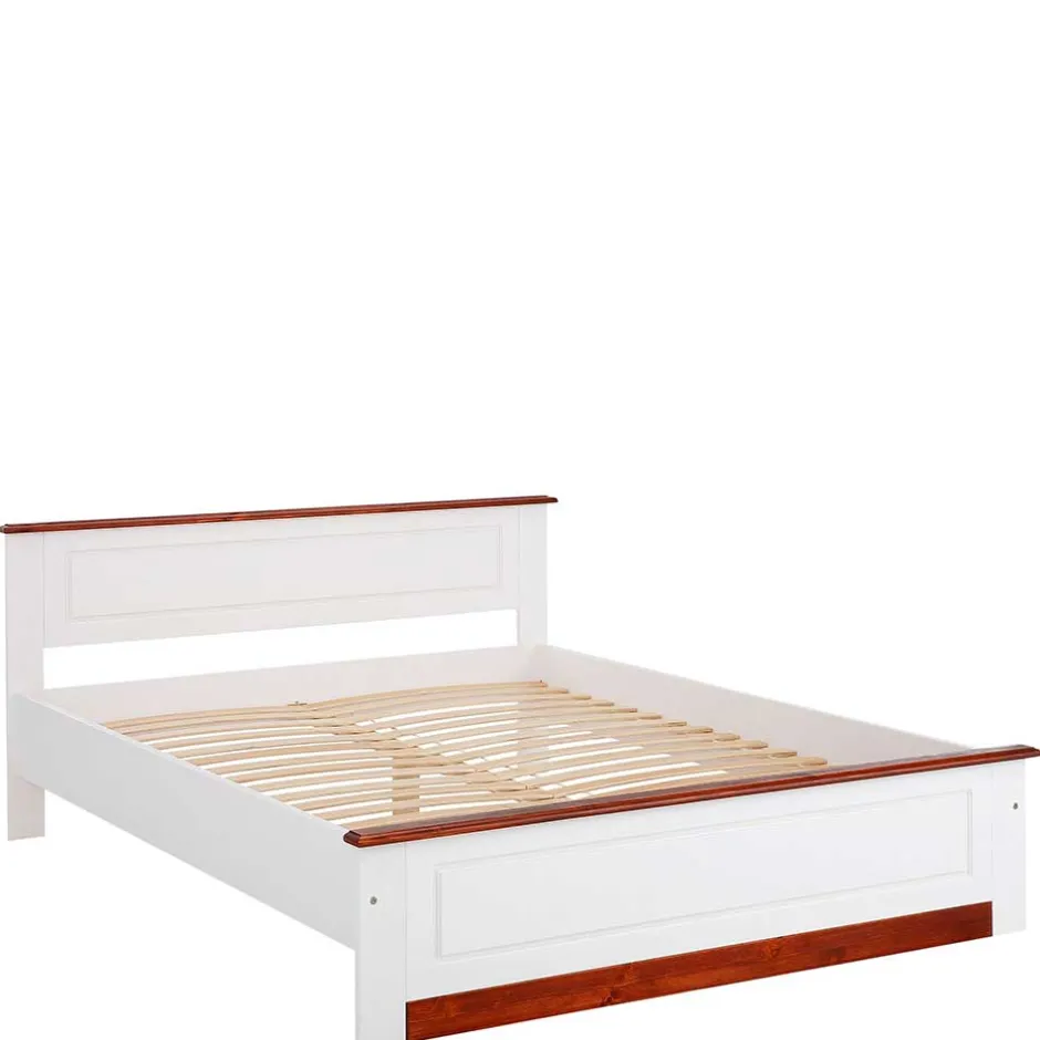 Wohnen Landhaus Holzbett in Weiß & Kirschbaum - Vendirai