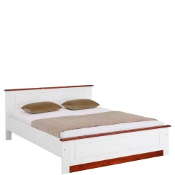 Wohnen Landhaus Holzbett in Weiß & Kirschbaum - Vendirai