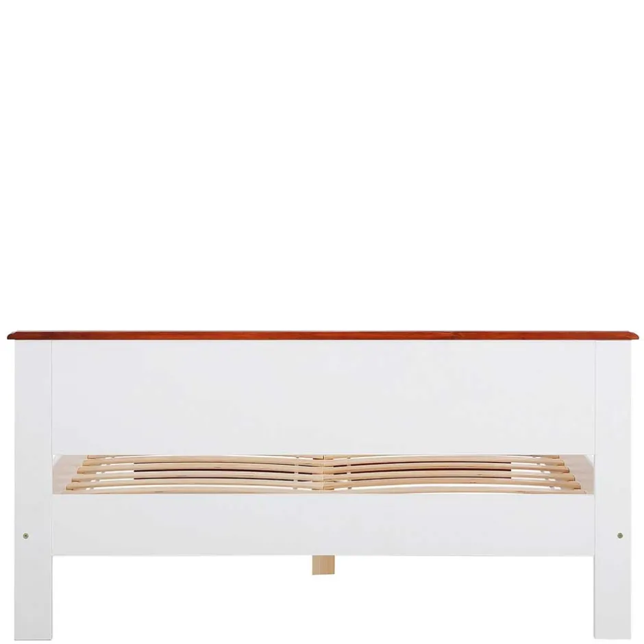 Wohnen Landhaus Holzbett in Weiß & Kirschbaum - Vendirai