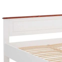 Wohnen Landhaus Holzbett in Weiß & Kirschbaum - Vendirai