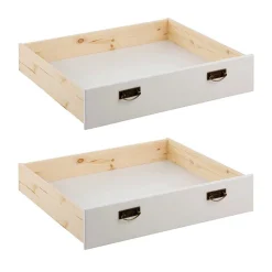 Wohnen Landhaus Holzbett in Weiß & Kirschbaum - Vendirai