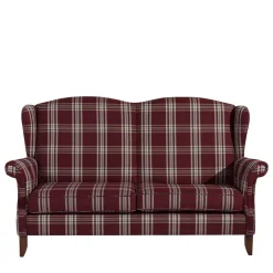 Landhaus Küchensofa in Rot mit Kariert Muster - Matieu^Wohnen Outlet