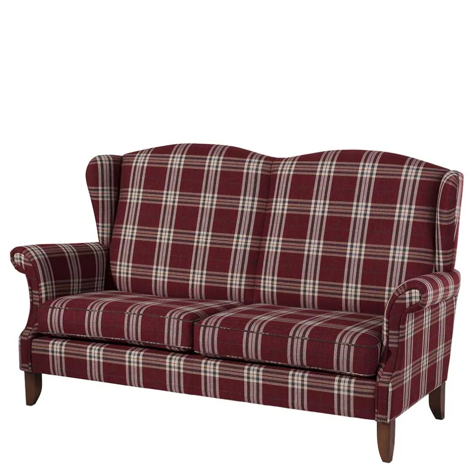 Landhaus Küchensofa in Rot mit Kariert Muster - Matieu^Wohnen Outlet